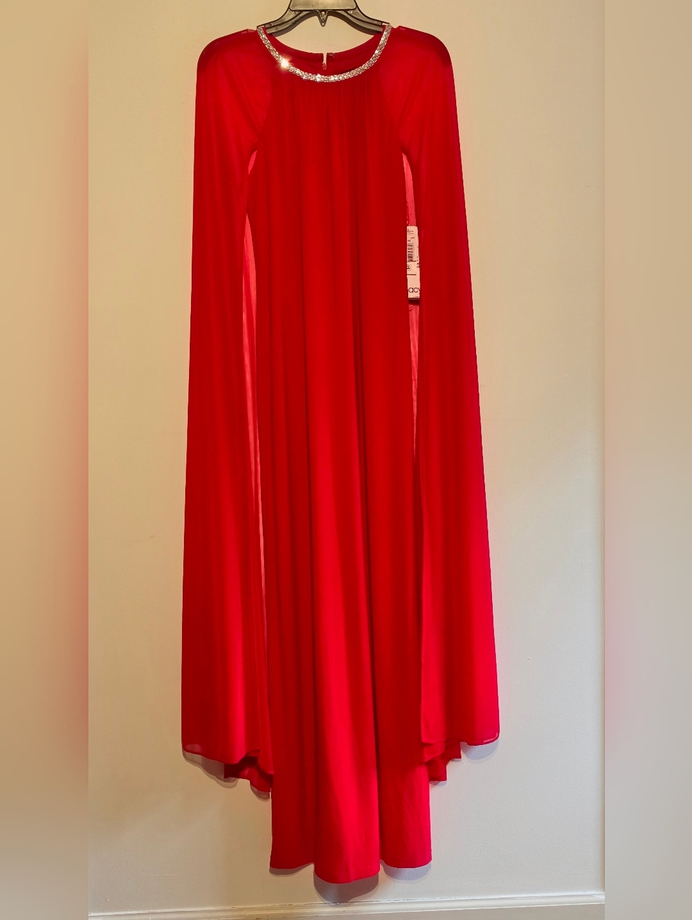 R&M Richards Vibrant Red Cape Dress